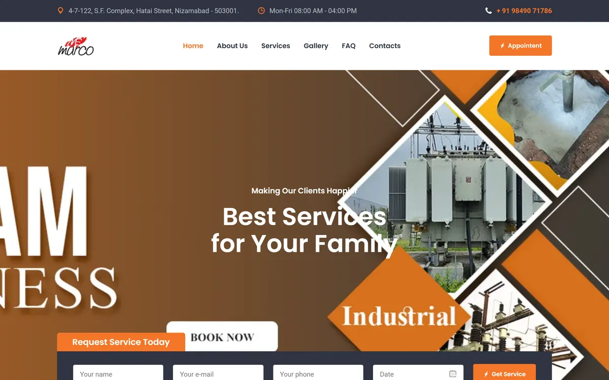 marcoelectricals.in homepage